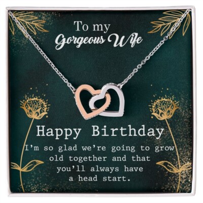 Frau GEBURTSTAG Geschenk Interlink Herz HALSKETTE Damen Modeschmuck für SIE
