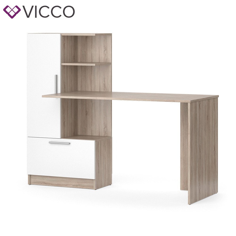 Table de travail Bureau Table de bureau Table d'ordinateur Tomy blanc Vicco