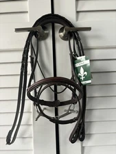 New M. Toulouse Hampshire Pony Platinum English Bridle W/ Flash Bit & Reins