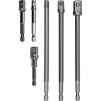 "6Tlg Stecknuss Adapter Halter 6-Kant Auf 1/4 3/8 1/2\" Nuss Kurz+Lang Bohrfutter"