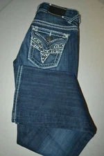 Vigoss Women's The New York Bootcut Pocket Flaps Blue Jeans Sz 1-33