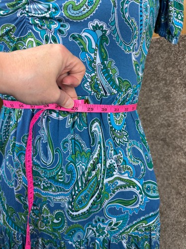 BODEN Cutout Back Jersey Soft Stretch Maxi Dress Size US 10 Petite Blue Paisley - Picture 12 of 13