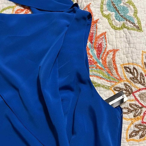 New Directions womens plus size 14 sleeveless royal blue ruffle sleeve workwear - Picture 9 of 12