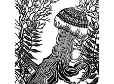 Ocean Jellyfish 2 pcs 4" Black Fused Glass Decals