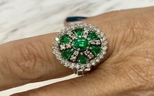 Natural Tsavorite Garnet Diamond Cocktail Ring 2.90Ct.Tw.14kWGold