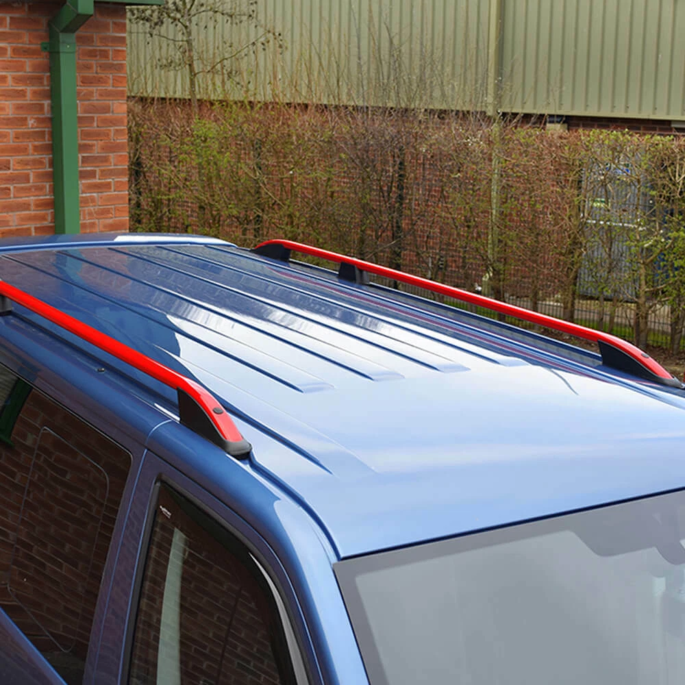 FITS VW T5 TRANSPORTER 03 15 SWB RED ALUMINIUM ROOF RAILS ROOF