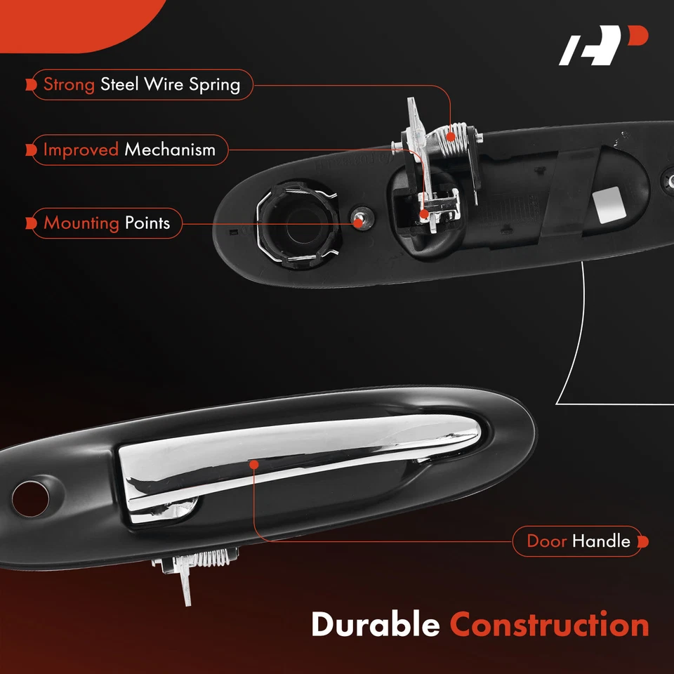 Maçaneta de porta externa cromada + preta driver dianteiro para Lincoln Town Car 2003-2011 - Imagem 4 de 4