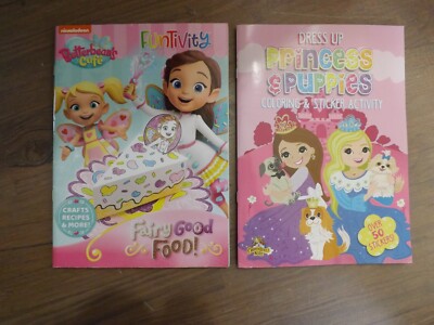 NEW LOT of 2 Butterbeans cafe crafts & recipe book & princess & puppies stickers