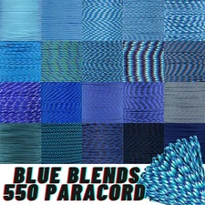 Blue Blend 550 Type III Paracord | 10 foot Hank | Variety of 24 Colors |