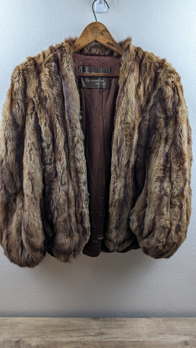 （新品）OPEN SESAME CLUB tulle fur vest David's Furs Fifty Seventh Street New York Vintage Fur Vest