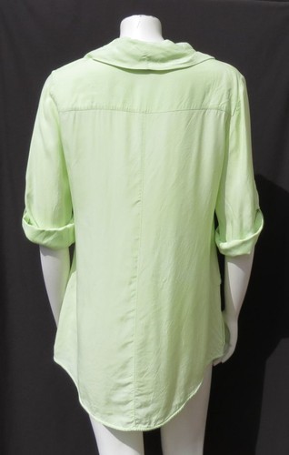 $ 80 SOFT ENVIRONMENT grün Viskose Twill Wasserfallausschnitt Shirt Tunika Top Größe S M gebraucht, in einwandfreiem Zustand - Bild 2 von 5