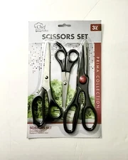 3 Pc CHEF VALLEY STAINLESS STEEL SCISSORS SET DISWASHER SAFE