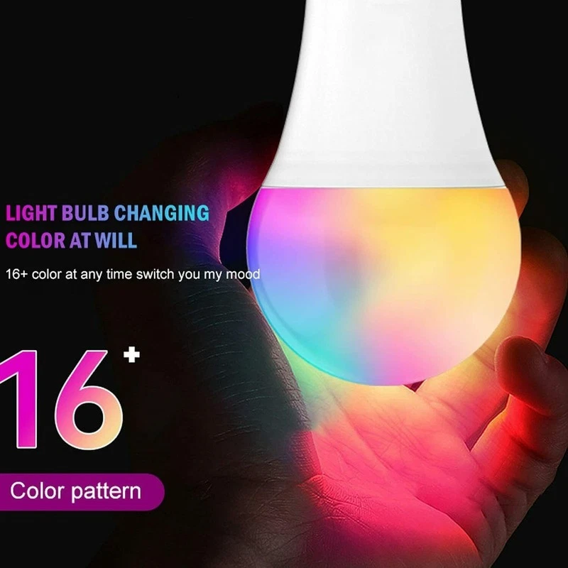 2PCS LED Light 16 Colour 18W RGB Bulb Rainbow Changing Remote Control E27 UK - Image 3 of 4