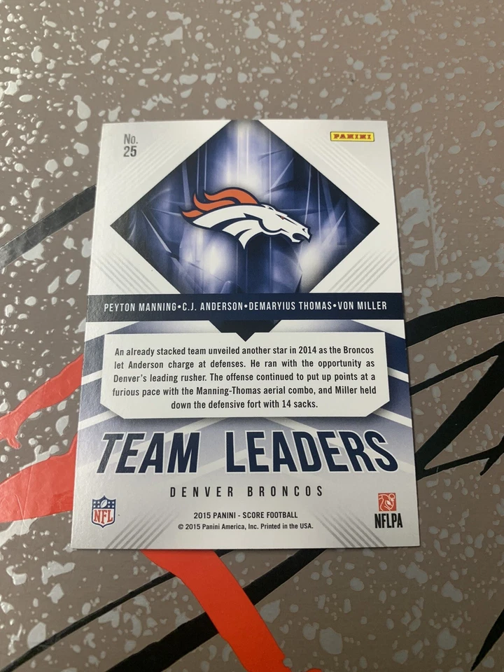 2015 Score Team Leaders #25 Anderson/Thomas/Peyton Manning/Von Miller Broncos - Image 2 of 2