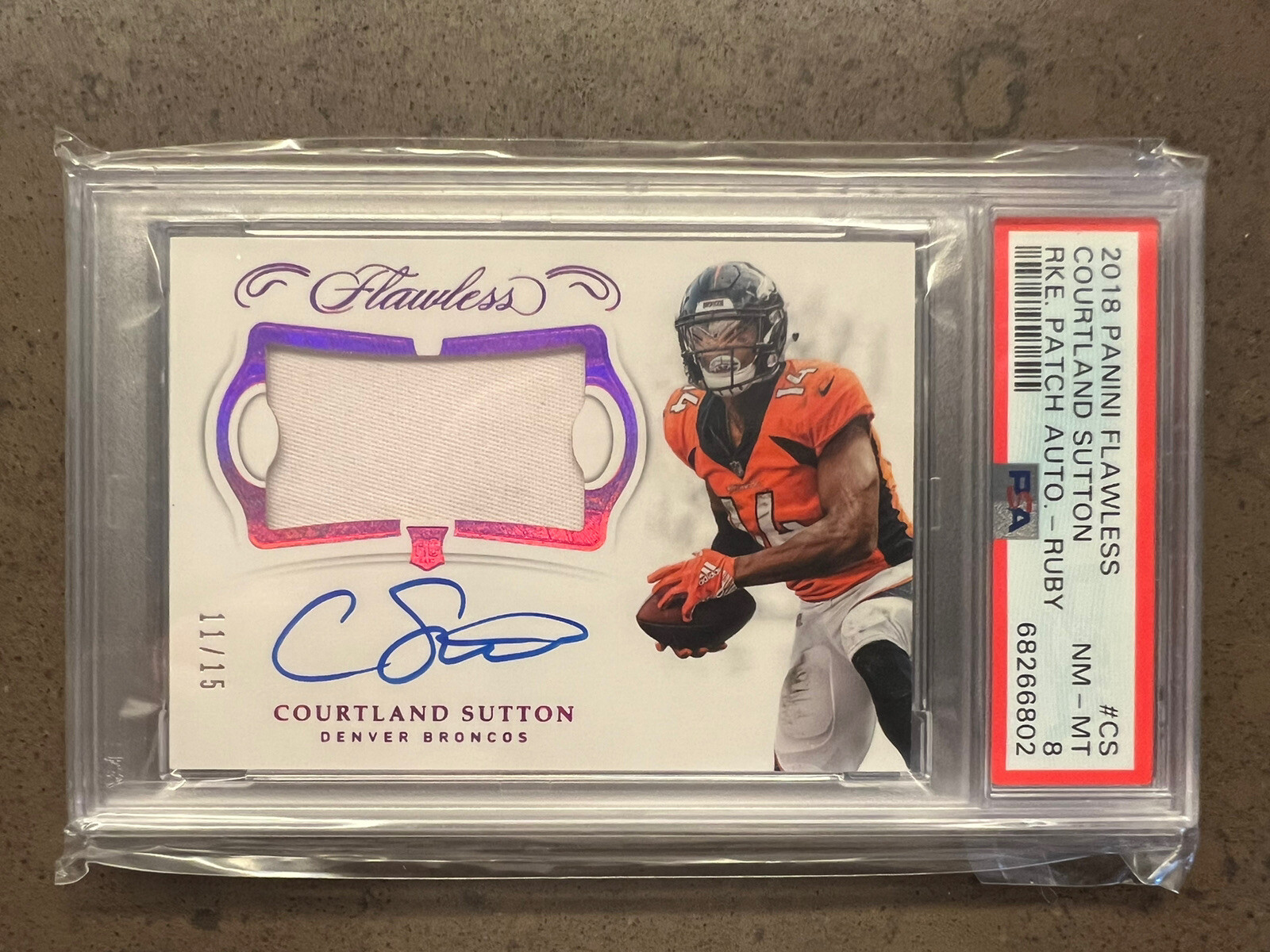 Courtland Sutton Panini Flawless Rookie Patch Autographs #CS Ruby