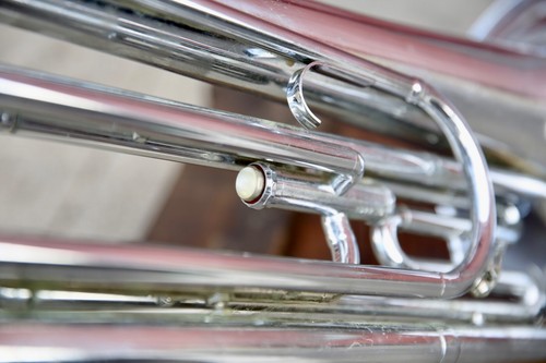 Vintage Getzen Baritone Bugle Single Valve Trumpet Horn antique instrument parts - Picture 14 of 17