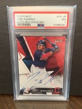 Jose Ramirez 2018 Topps Finest Red Auto Card 1/5 PSA NM 7 Cleveland