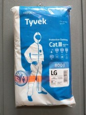lot of 10 DuPont 800J Tyvek Cat III Chemical Protective Coverall suit