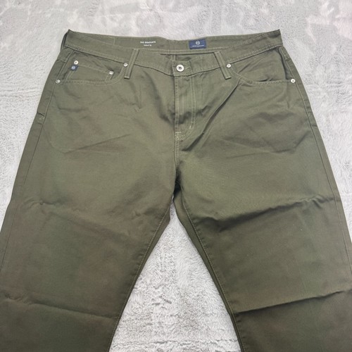 Adriano Goldschmied Jeans Mens 38 x 35 Green The Graduate Tailored Leg Straight - Picture 4 of 9