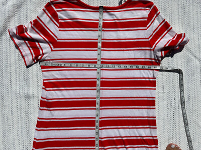 OLD NAVY Dress Womens Large Red White Striped Maxi One Pocket Short Sleeve  | eBay
