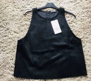 SIZE UK MEDIUM ZARA WOMENS TRAFALUC SUEDE VEST TOP BRAND NEW WITH TAGS