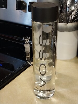 20% OFF VOSS Sparkling Water Bottle BONG! with Black Cap, ''L'' Stem + Glass Bowl