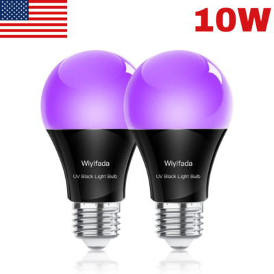 2 pack Led Ultraviolet Black Light Uv Bulb Glow in the Dark Ultra Violet Neon 
