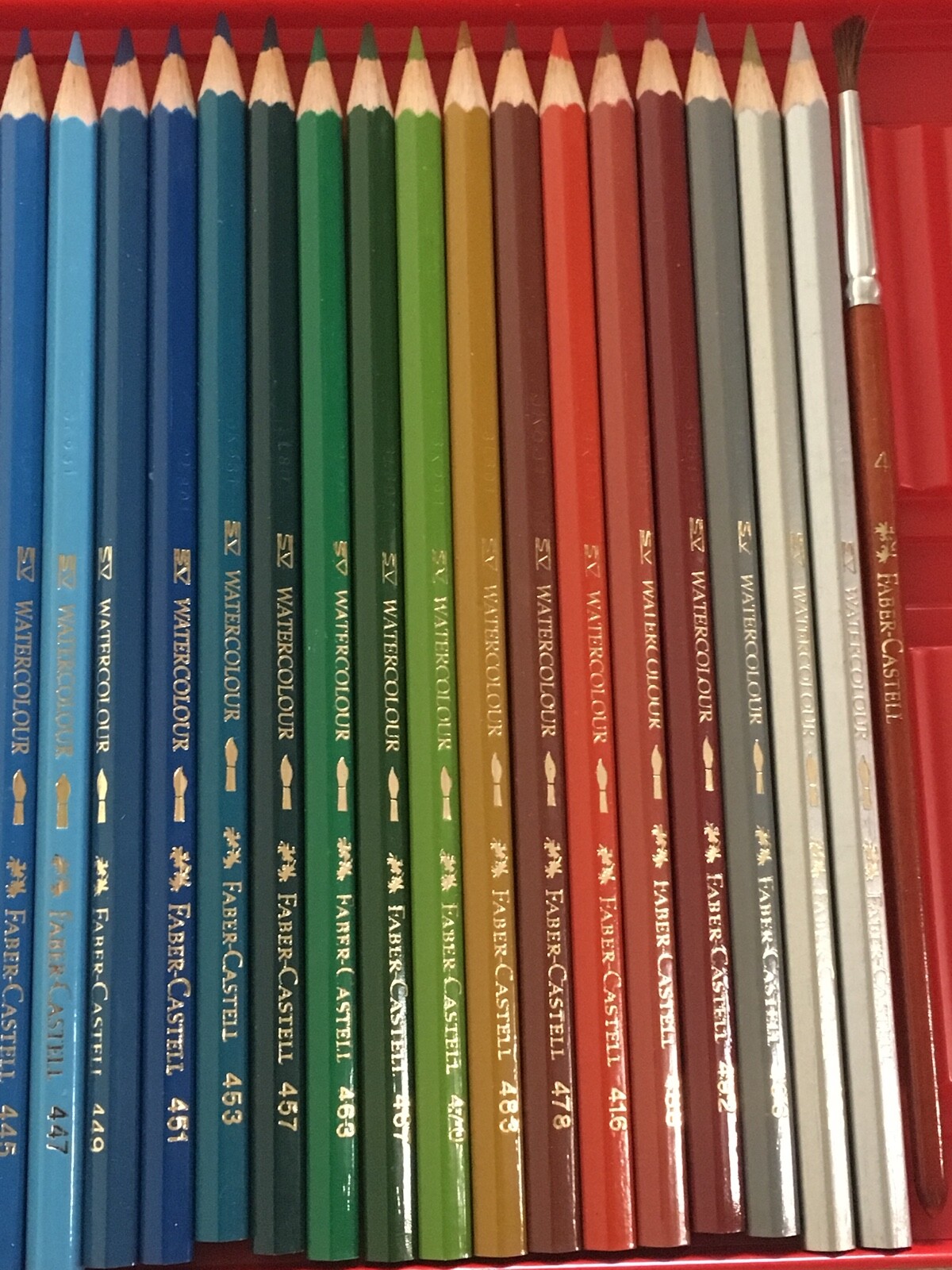 FABER-CASTELL WATER COLOR ART PENCILS DRAWING SET WITH BRUSH NEW USA SELLER