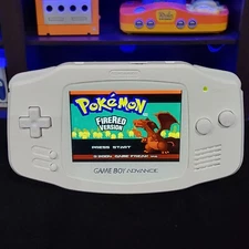 White Game Boy Advance GBA Console with iPS V5 Backlight Backlit LCD Console
