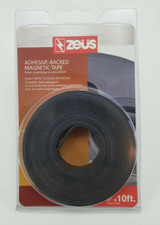 Zeus Baumgartens Adhesive-Backed Magnetic Tape Roll, Black, 10-ft x 1/2 in 66010