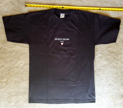 CAMISETA GUESS JEANS Para Hombre Logo Grande Mangas Cortas Negro Algodón Cuello Redondo Nueva con Etiquetas - Imagen 4 de 13
