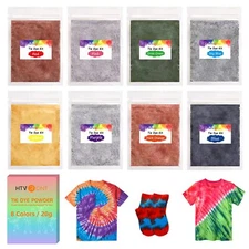 Rainbow Burst Tie Dye Kit - 8 Vibrant Colors, 160g/5.6oz Refill Packets - Non-To