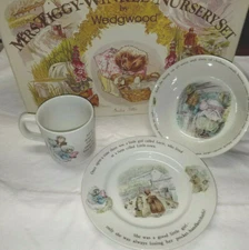 Wedgwood Vintage Set Beatrix Potter Mrs.Tiggy-Winkle Winkle from England NIB