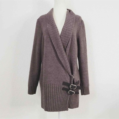 Cynthia Rowley Women's Large Knit Gray Merino Wool Cardigan Sweater | eBay