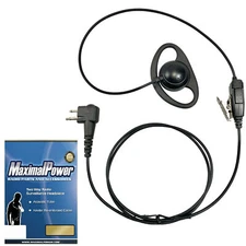 MaximalPower Headset D shape Earhook PTT for MOTOROLA Two-Way Radios (2 PK/5 PK)