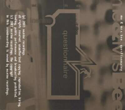 Me & Mrs Bee Questionnaire (2003)  [CD]