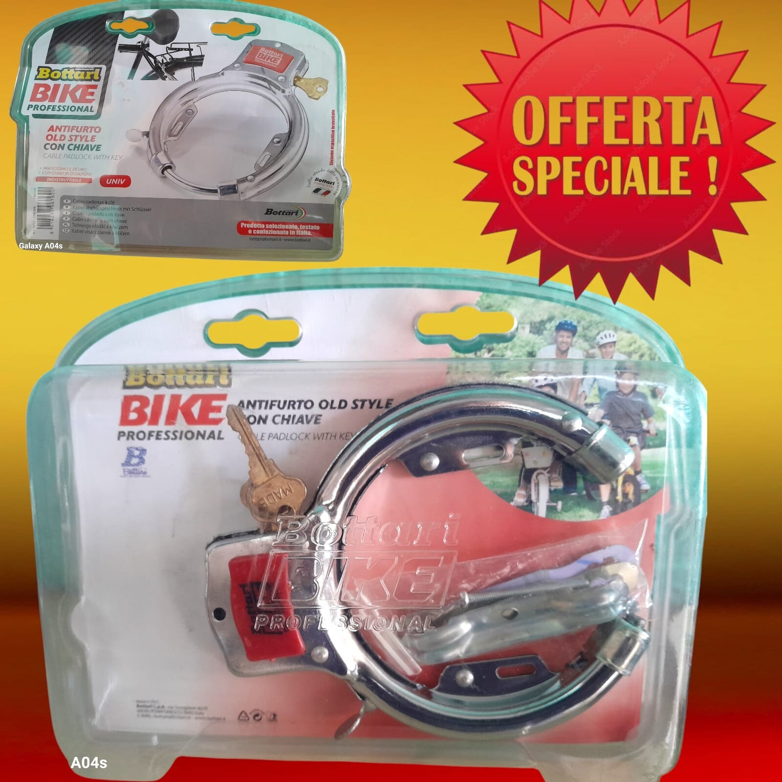 Antifurto al Telaio con Chiavi Bicicletta Bici OLD STYLE Cromato indistruttibile