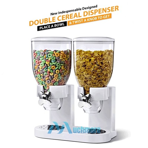 Large Cereal Dispenser 10.5L Triple Dry Food Snack Storage Distributor Canister - Picture 20 of 84