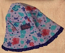UV Skinz UPF 50 Girls Sunwear Purple Sea Life Bucket Hat Size 2T