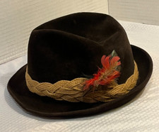Felt Tyrol Hat Size 7 3/8 Cavanagh Brown w/ T...