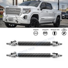 Set Drift Carbon Fiber Black Bumper Splitter Rod Strut For GMC Sierra Terrain