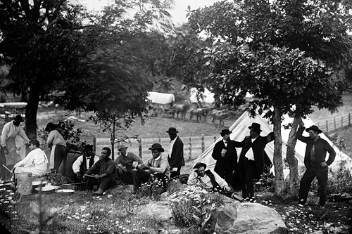 New 5x7 Civil War Photo: Camp of Union Officers & Men after Gettysburg Battle