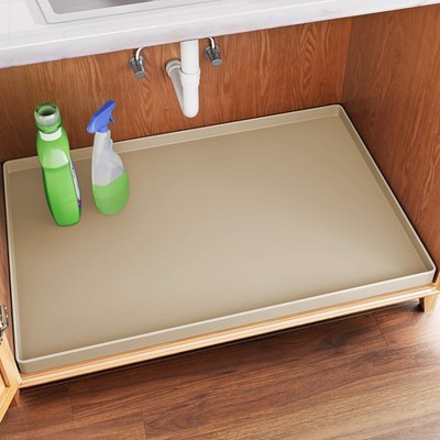 Waterproof Under Sink Mat 31'' x 19'' Shelf Liner for Kitchen and Bathroom, Cab...