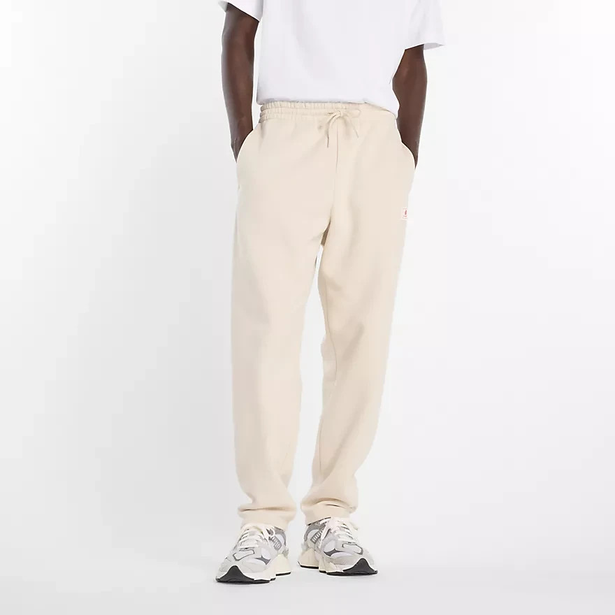 メンズウェア BELLMORE EMBLEM CHECK PANTS - BEIGE NWT NEW BALANCE Men's Woven Logo Sweat Pants Size M TImberwolf