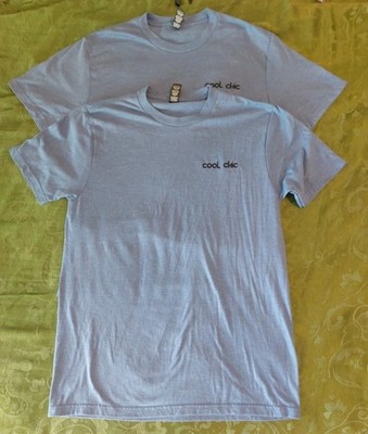 Lot Of 2 Distric Cool Chic Embroidered T-shirts  Blue Sz Small