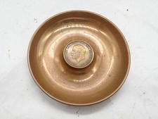 VINTAGE COPPER DISH WITH GEORGE V COIN CENTRE DECORATIVE TRINKET BOWL