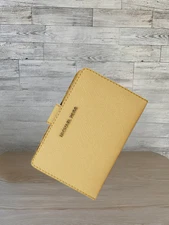 Michael Kors Women Small Medium Leather Bifold Card Holder Wallet Honey Yellow
