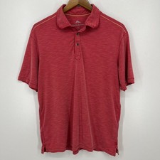 Tommy Bahama Polo Shirt Men's Size M Red Short Sleeve Collared Logo Distressed
