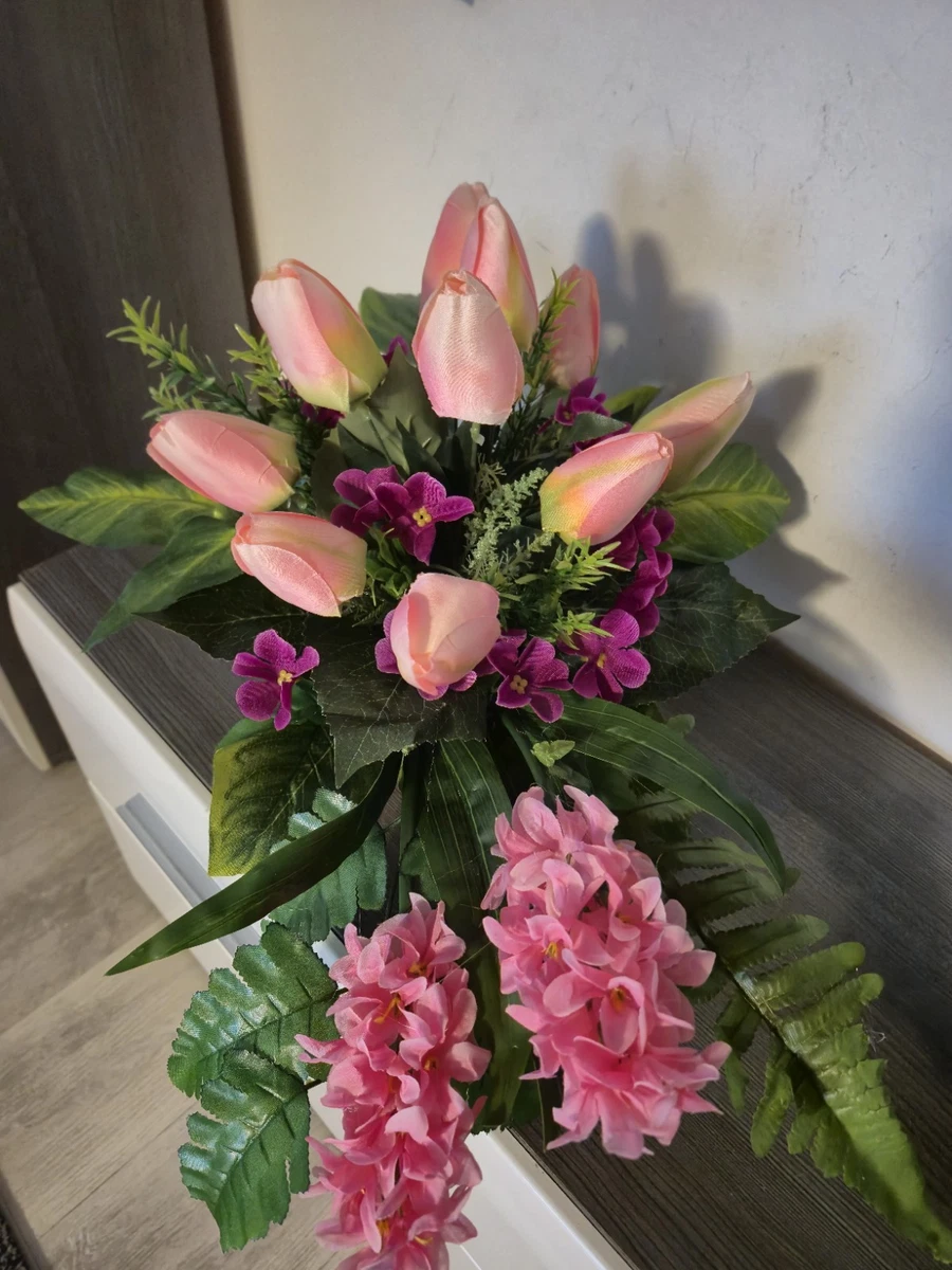 Grabgesteck 30cm Grabgesteck Knstlich Wetterfest 30cm Mit Rosen - Handmade  Grabschmuck Fr Friedhof & Urnengrab