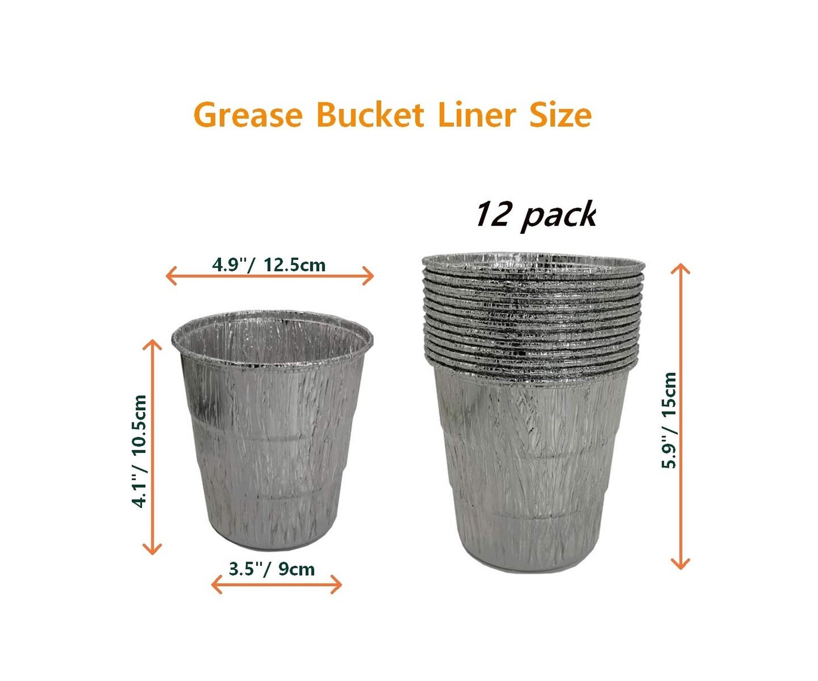 Drip Grease Bucket and 12-Pack Liners for Traeger 20/22/34 Series, Pit Boss e...